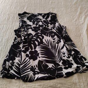 Roz & Allie Tropical black and white top  XL
